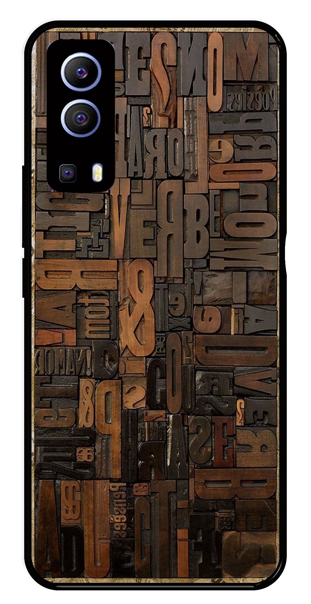 Alphabets Metal Mobile Case for Vivo Y72 5G   (Design No -32)