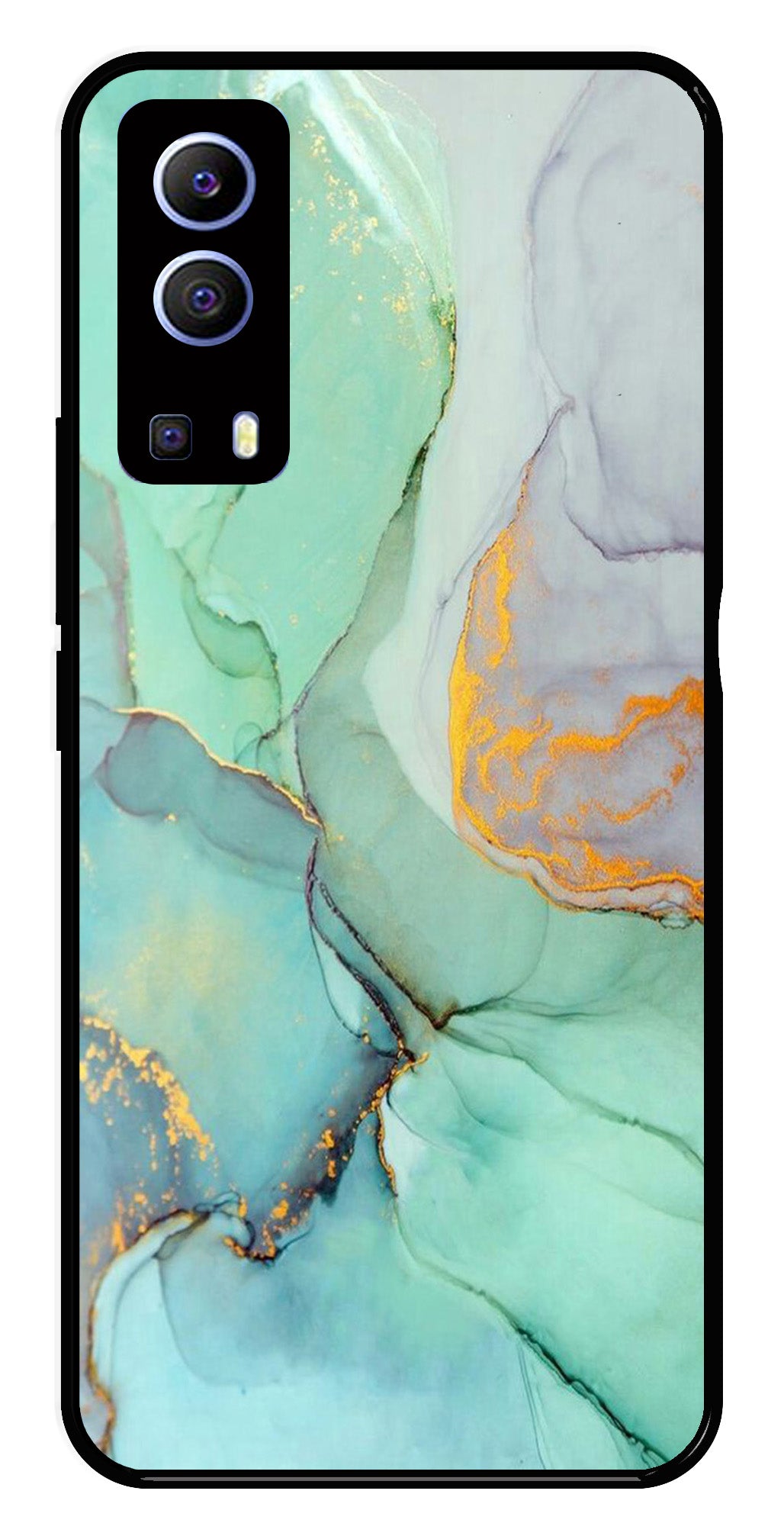 Marble Design Metal Mobile Case for Vivo Y72 5G   (Design No -46)