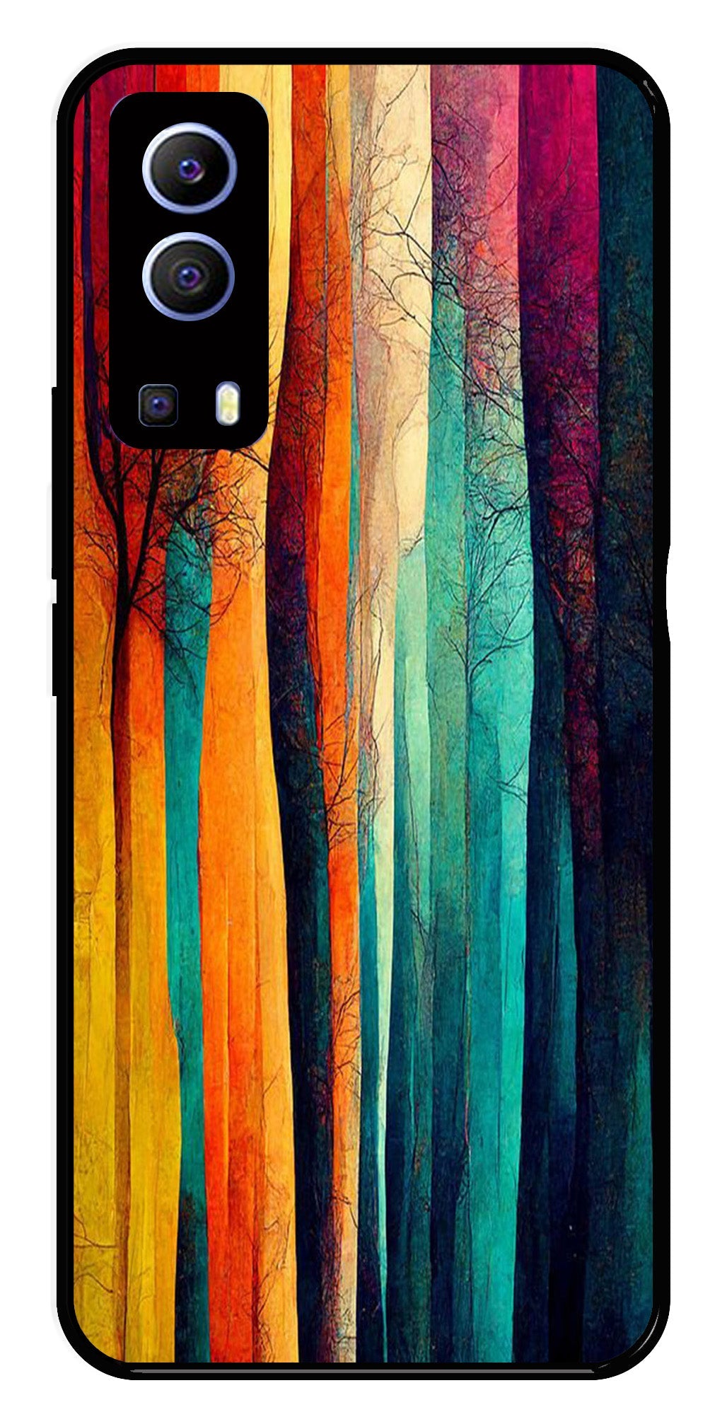 Modern Art Colorful Metal Mobile Case for Vivo Y72 5G   (Design No -47)