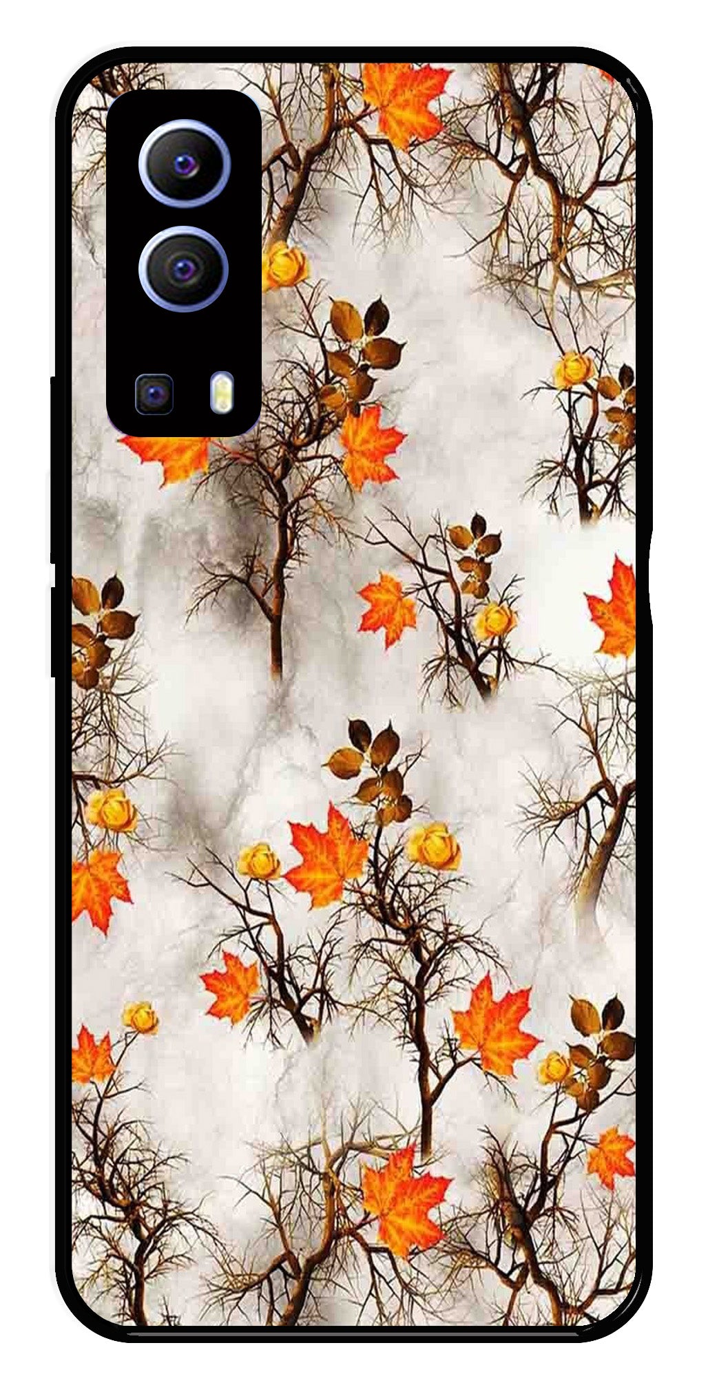 Autumn leaves Metal Mobile Case for Vivo Y72 5G   (Design No -55)