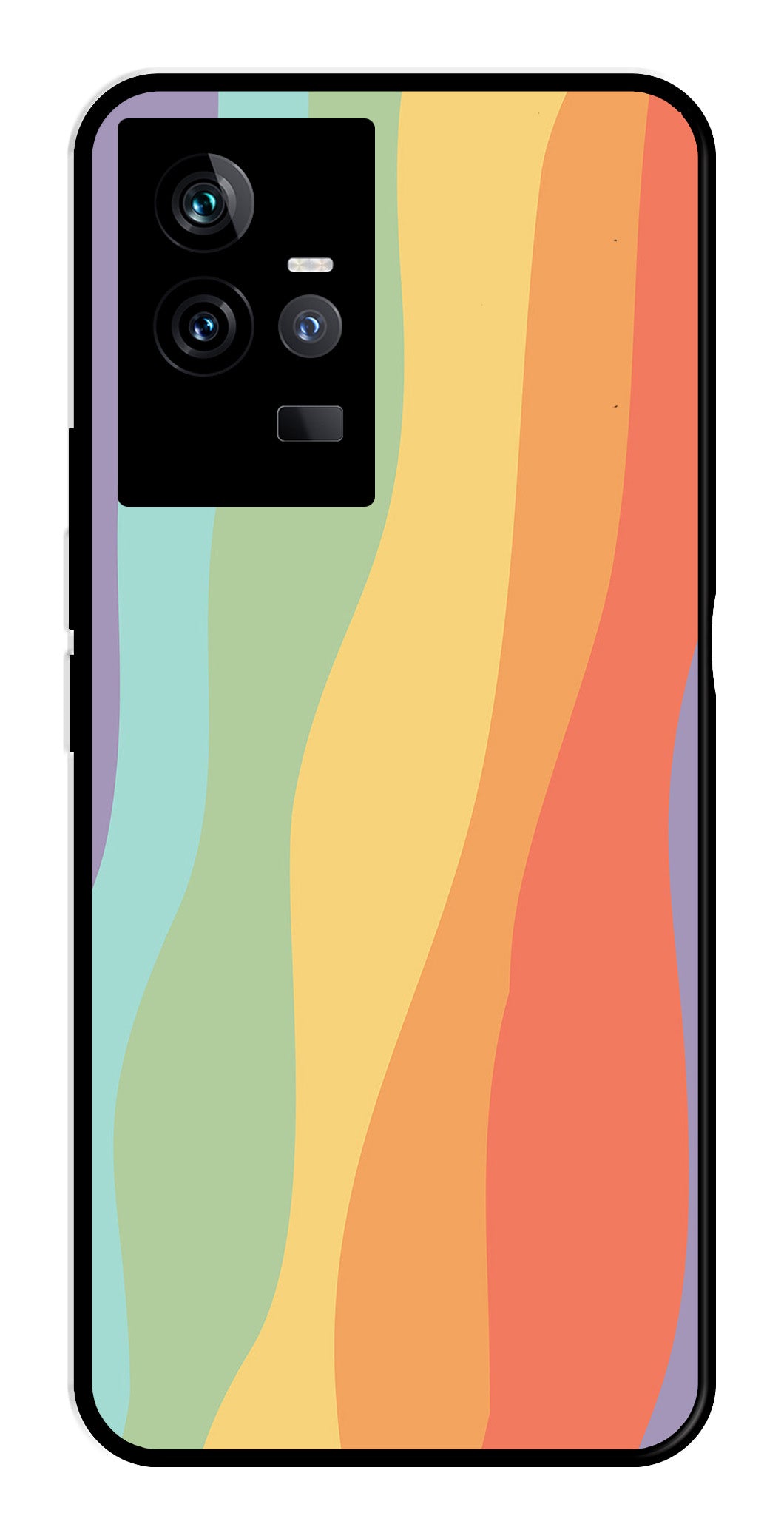 Muted Rainbow Metal Mobile Case for IQOO 11 5G   (Design No -02)