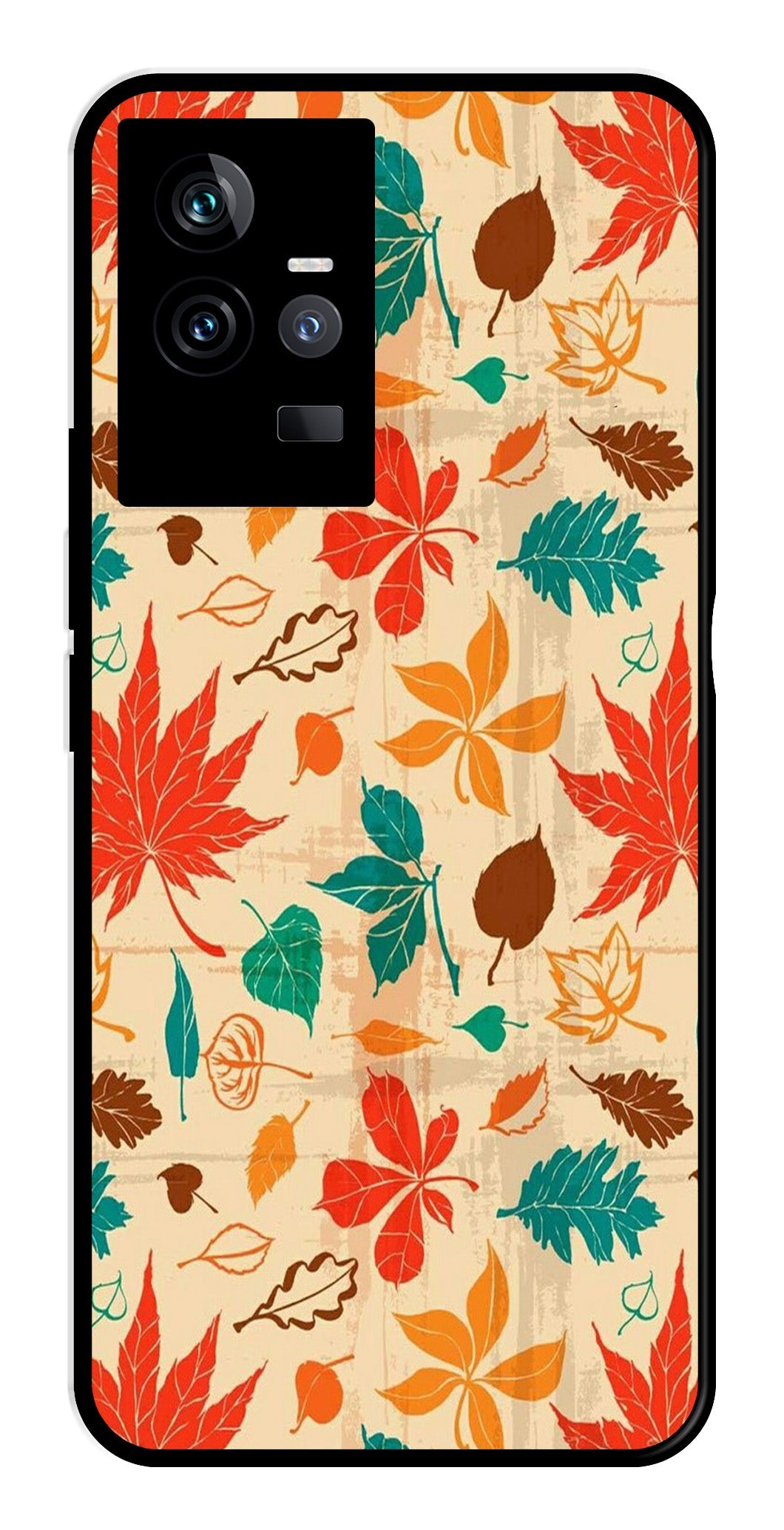 Leafs Design Metal Mobile Case for IQOO 11 5G   (Design No -14)