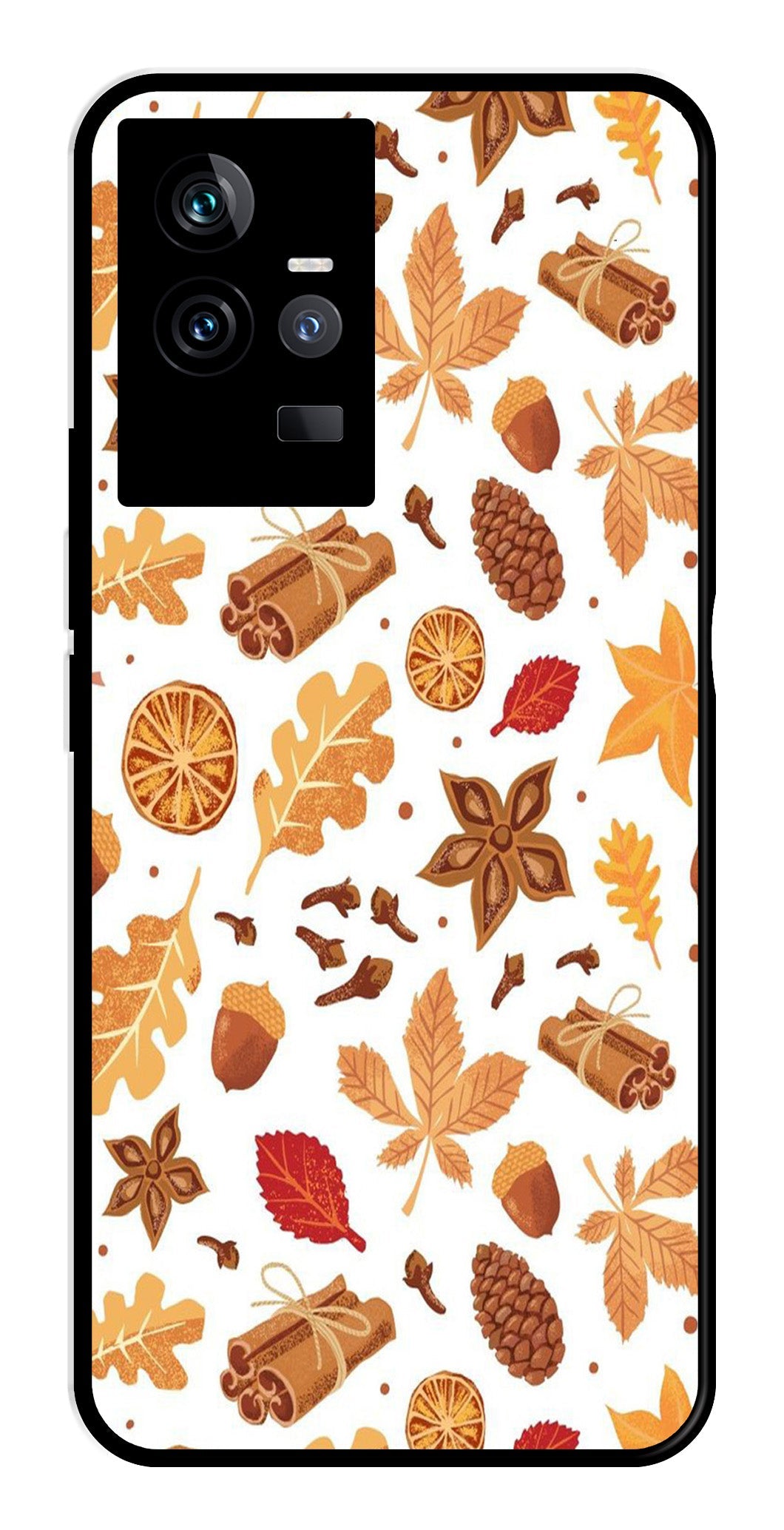 Autumn Leaf Metal Mobile Case for IQOO 11 5G   (Design No -19)