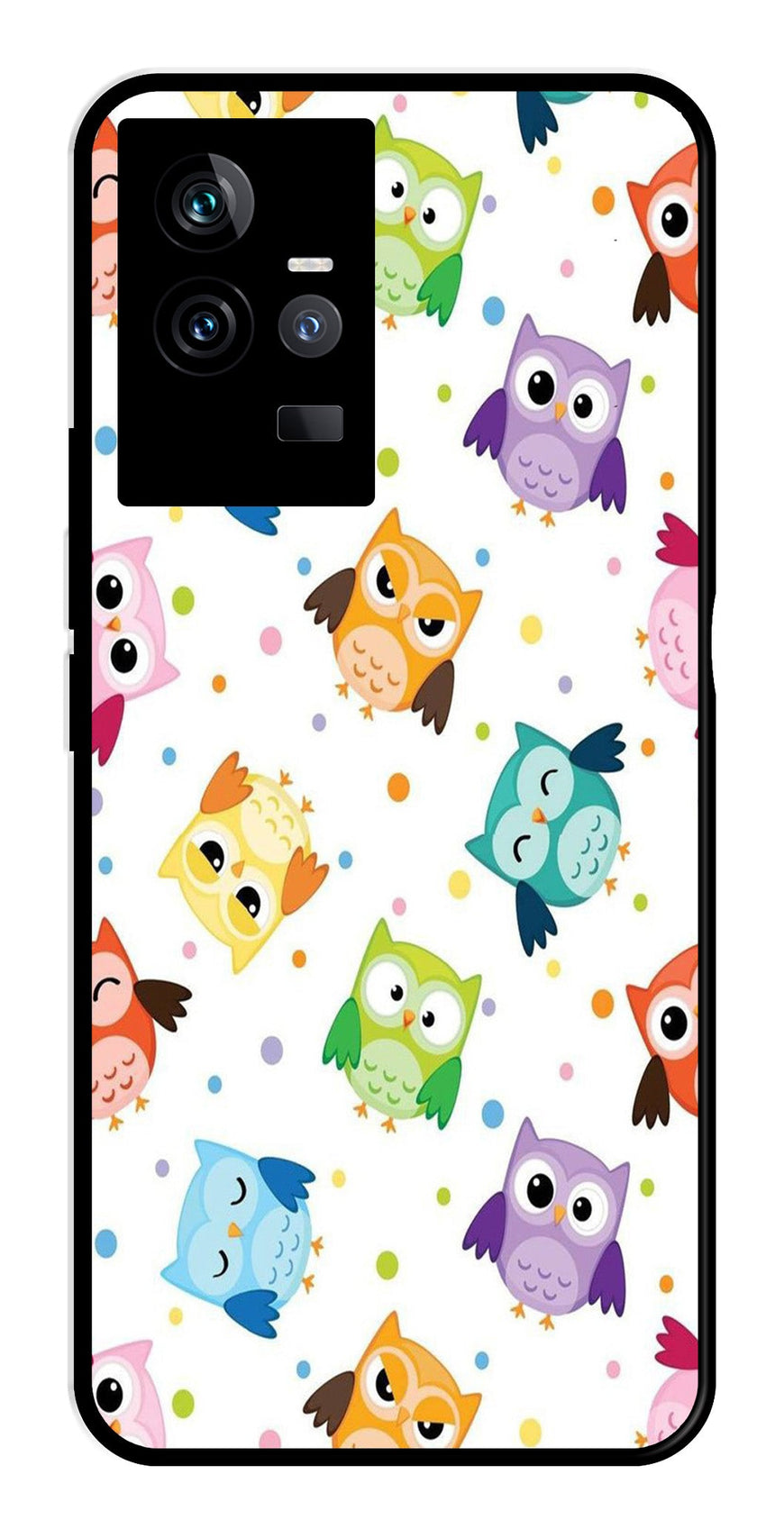 Owls Pattern Metal Mobile Case for IQOO 11 5G   (Design No -20)