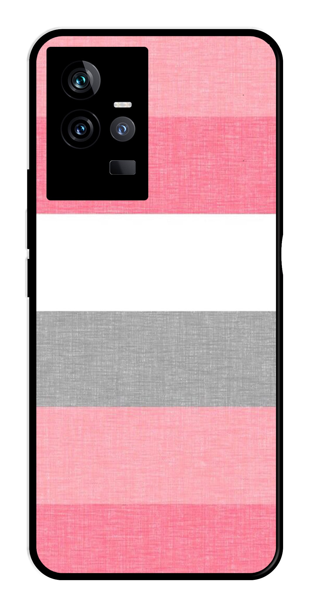 Pink Pattern Metal Mobile Case for IQOO 11 5G   (Design No -23)