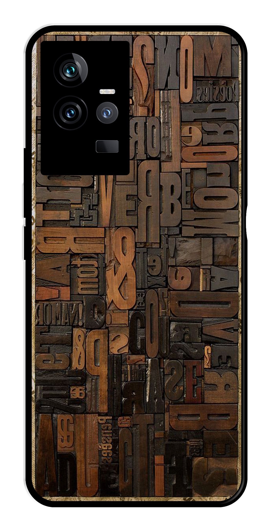 Alphabets Metal Mobile Case for IQOO 11 5G   (Design No -32)