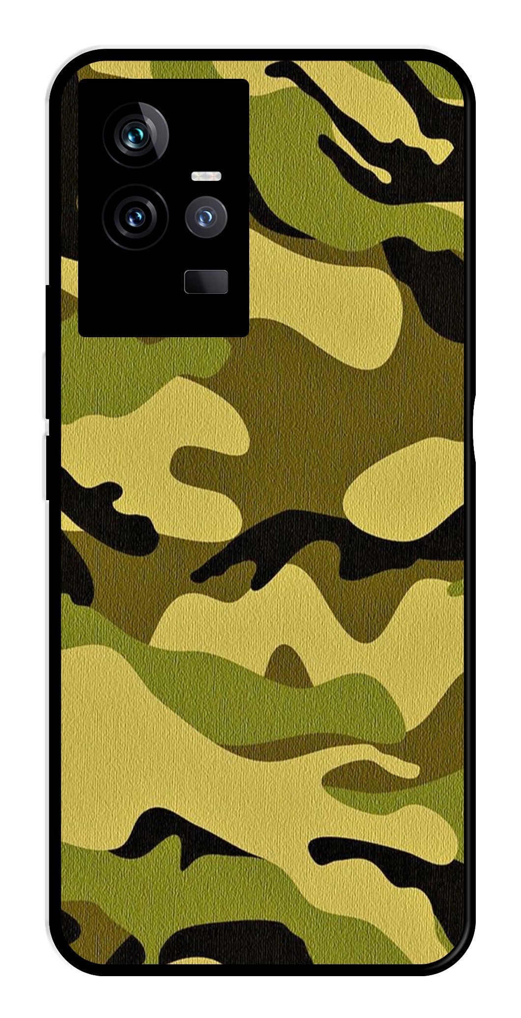 Army Pattern Metal Mobile Case for IQOO 11 5G   (Design No -35)