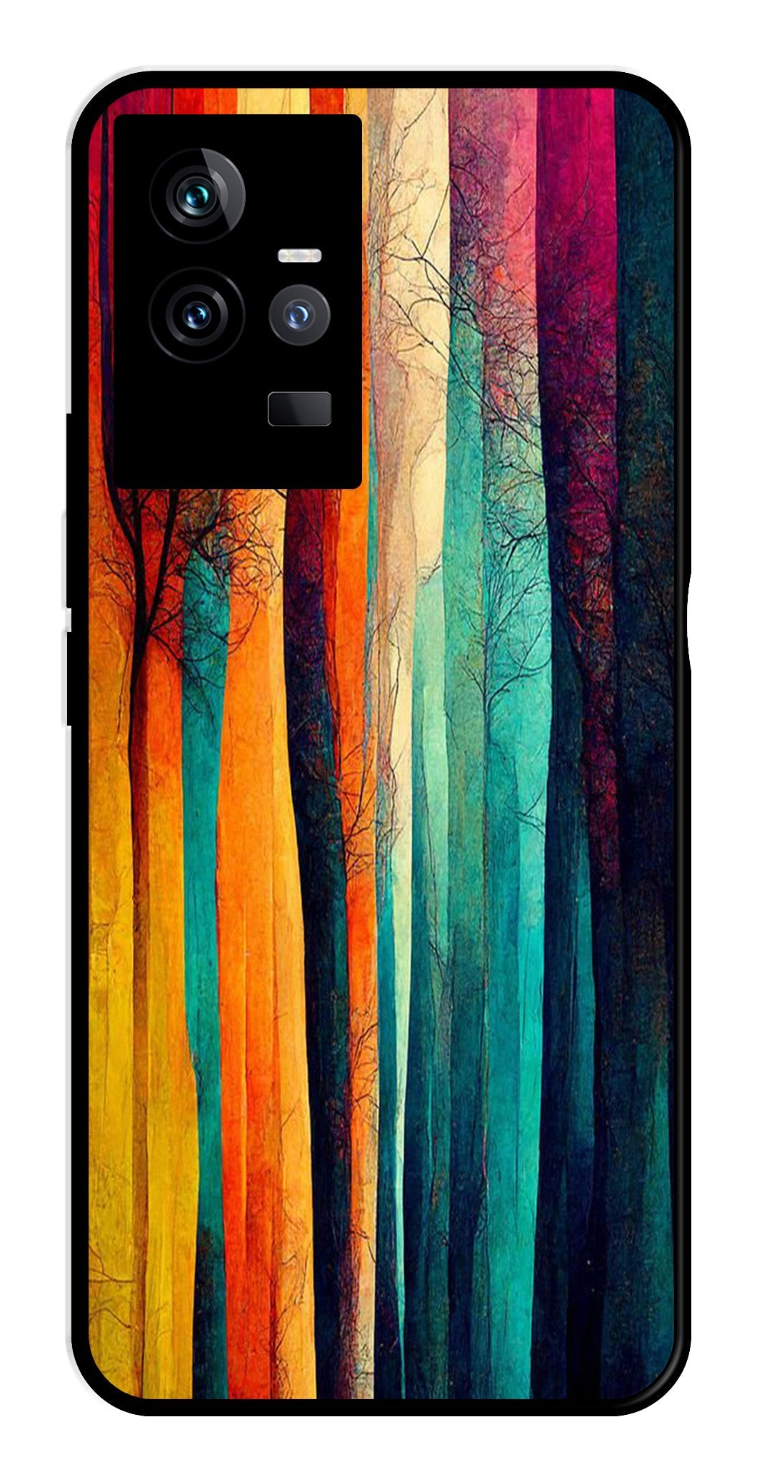 Modern Art Colorful Metal Mobile Case for IQOO 11 5G   (Design No -47)