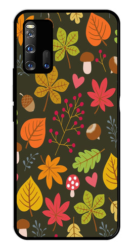 Leaves Design Metal Mobile Case for iQOO 3 5G   (Design No -51)