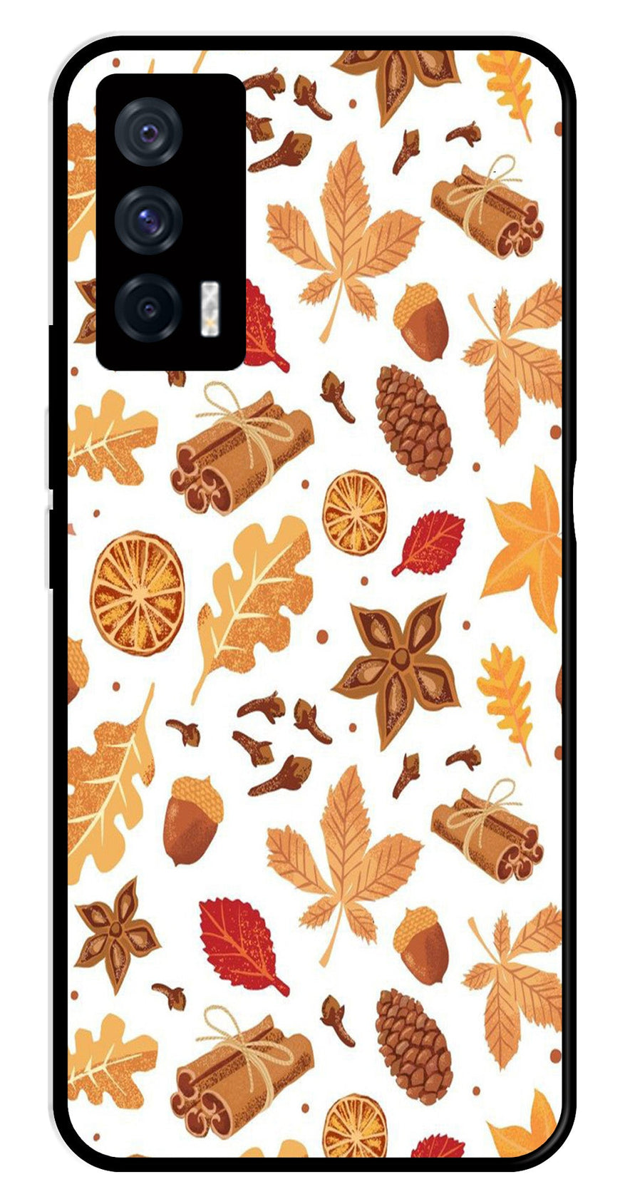 Autumn Leaf Metal Mobile Case for iQOO 7 5G   (Design No -19)