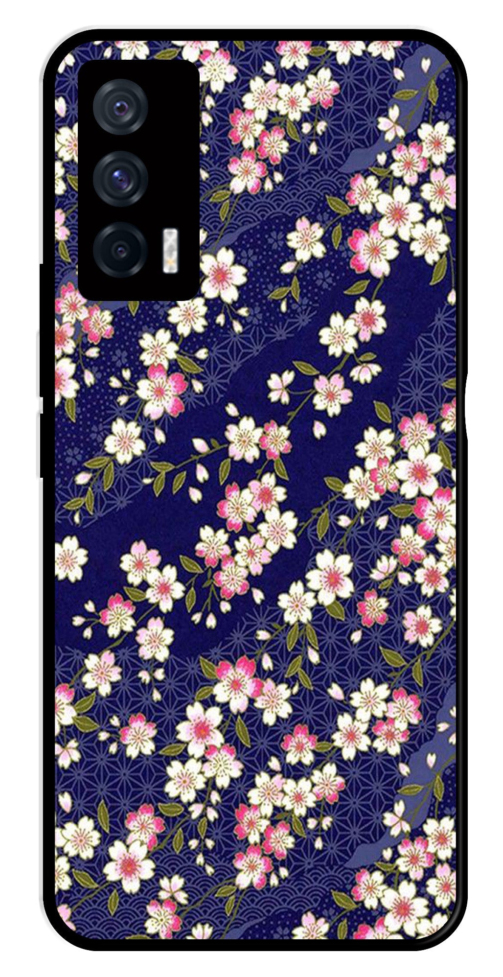 Flower Design Metal Mobile Case for iQOO 7 5G   (Design No -25)