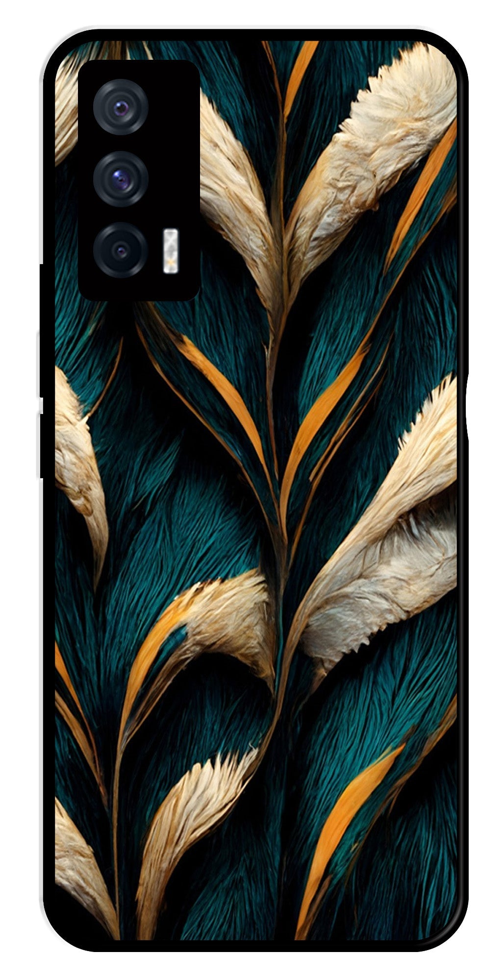 Feathers Metal Mobile Case for iQOO 7 5G   (Design No -30)