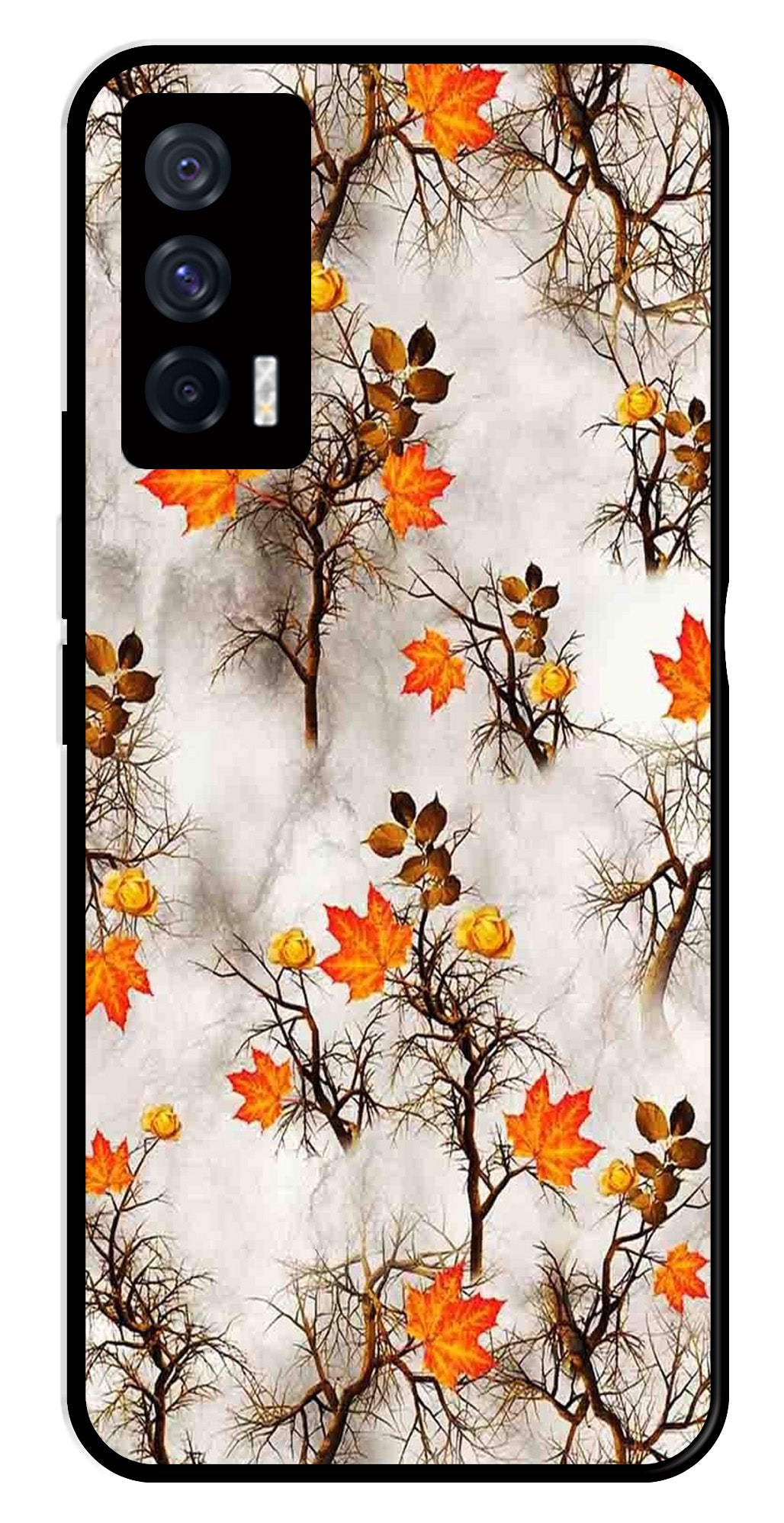 Autumn leaves Metal Mobile Case for iQOO 7 5G   (Design No -55)