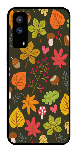 Leaves Design Metal Mobile Case for iQOO Z5X 5G   (Design No -51)