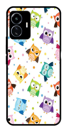 Owls Pattern Metal Mobile Case for iQOO Z6 Lite