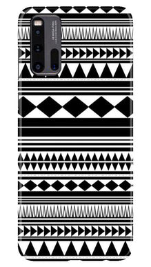 Black white Pattern Mobile Back Case for Vivo iQ00 3 (Design - 5)