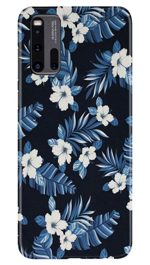 White flowers Blue Background2 Case for Vivo iQ00 3