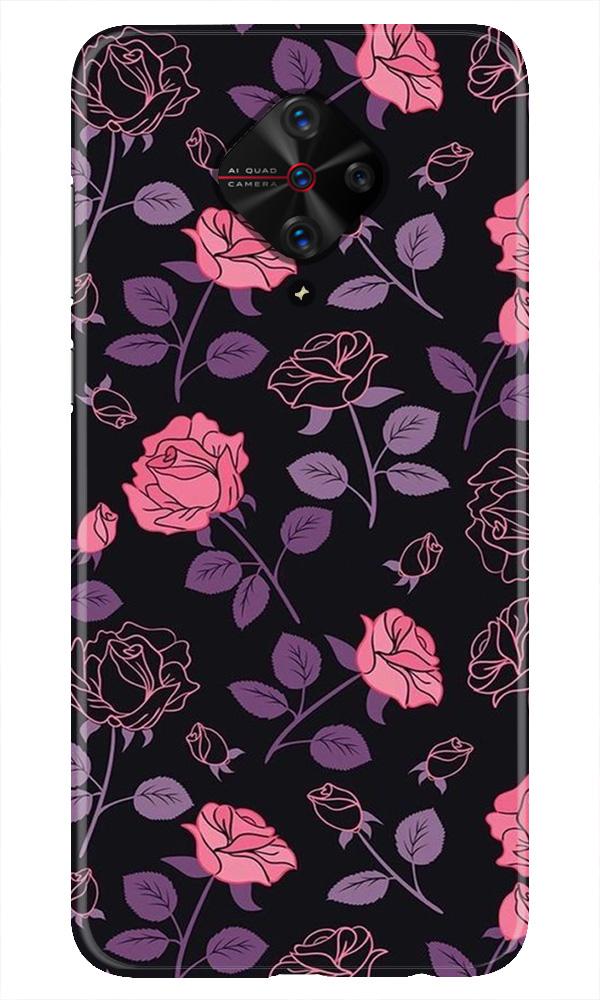 Rose Black Background Case for Vivo S1 Pro