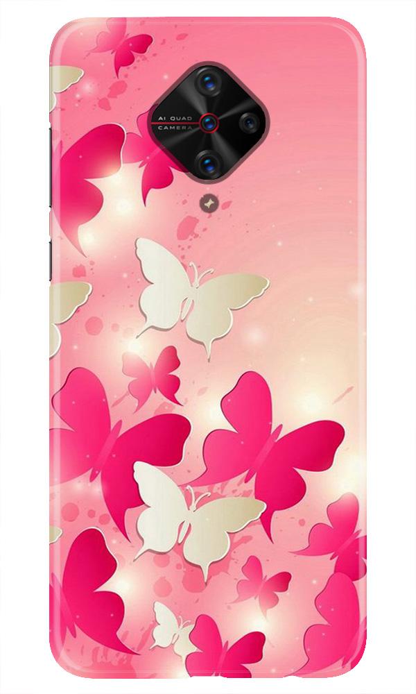 White Pick Butterflies Case for Vivo S1 Pro