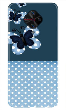 White dots Butterfly Mobile Back Case for Vivo S1 Pro (Design - 31)