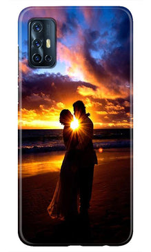 Couple Sea shore Mobile Back Case for Vivo V17 (Design - 13)