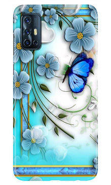 Blue Butterfly Mobile Back Case for Vivo V17 (Design - 21)