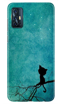 Moon cat Mobile Back Case for Vivo V17 (Design - 70)