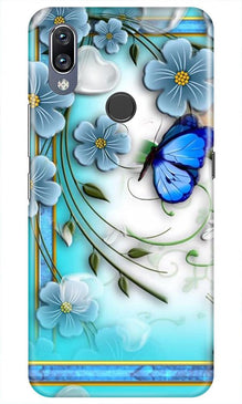 Blue Butterfly Mobile Back Case for Vivo Y11 (Design - 21)