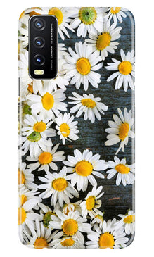 White flowers2 Mobile Back Case for Vivo Y20A (Design - 62)