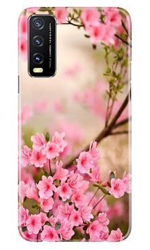 Pink flowers Mobile Back Case for Vivo Y20A (Design - 69)