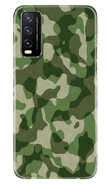 Army Camouflage Mobile Back Case for Vivo Y20A  (Design - 106)