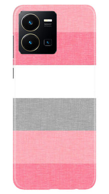 Pink white pattern Mobile Back Case for Vivo Y22 (Design - 55)