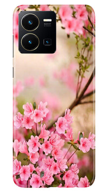 Pink flowers Mobile Back Case for Vivo Y22 (Design - 69)