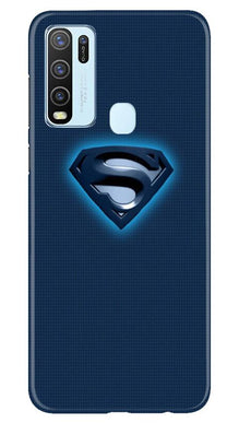 Superman Superhero Mobile Back Case for Vivo Y30  (Design - 117)