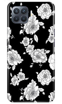 White flowers Black Background Mobile Back Case for Oppo A93 (Design - 9)