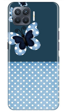 White dots Butterfly Mobile Back Case for Oppo A93 (Design - 31)