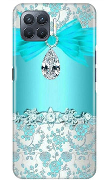 Shinny Blue Background Mobile Back Case for Oppo A93 (Design - 32)