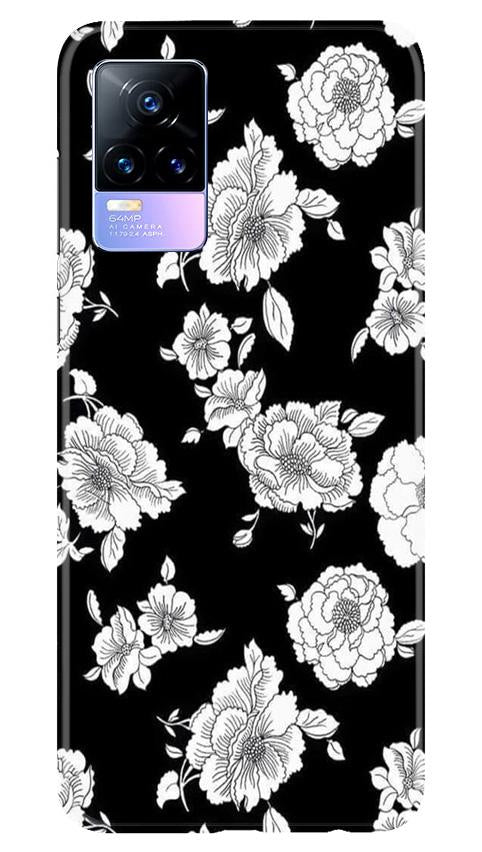 White flowers Black Background Case for Vivo Y73