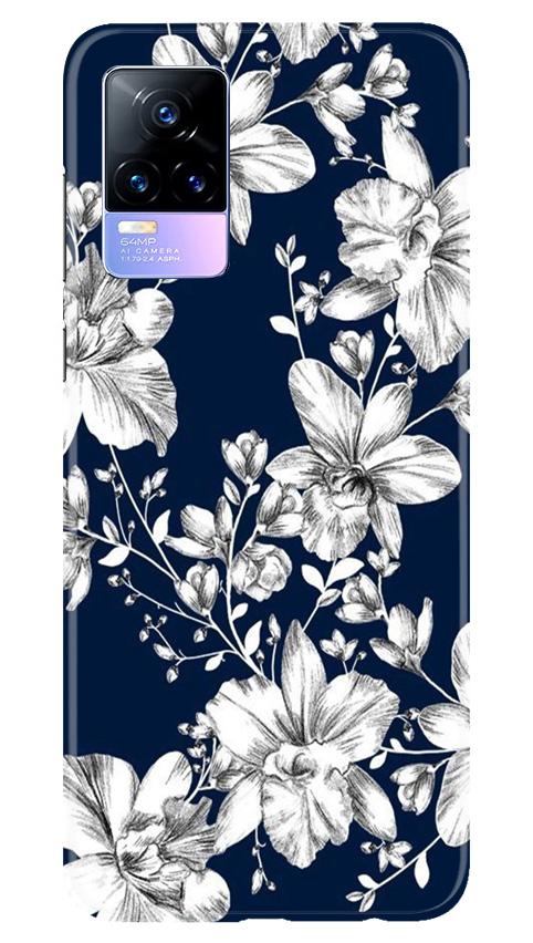 White flowers Blue Background Case for Vivo Y73