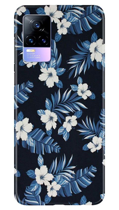 White flowers Blue Background2 Case for Vivo Y73