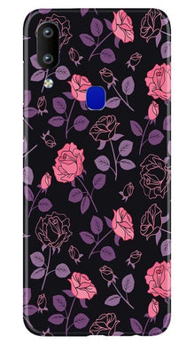 Rose Black Background Mobile Back Case for Vivo Y91 (Design - 27)
