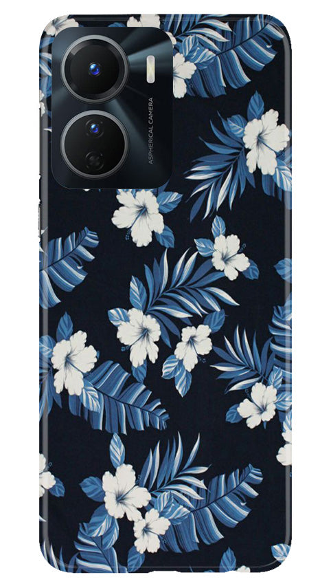 White flowers Blue Background2 Case for Vivo T2X 5G