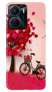 Red Heart Cycle Mobile Back Case for Vivo T2X 5G (Design - 191)