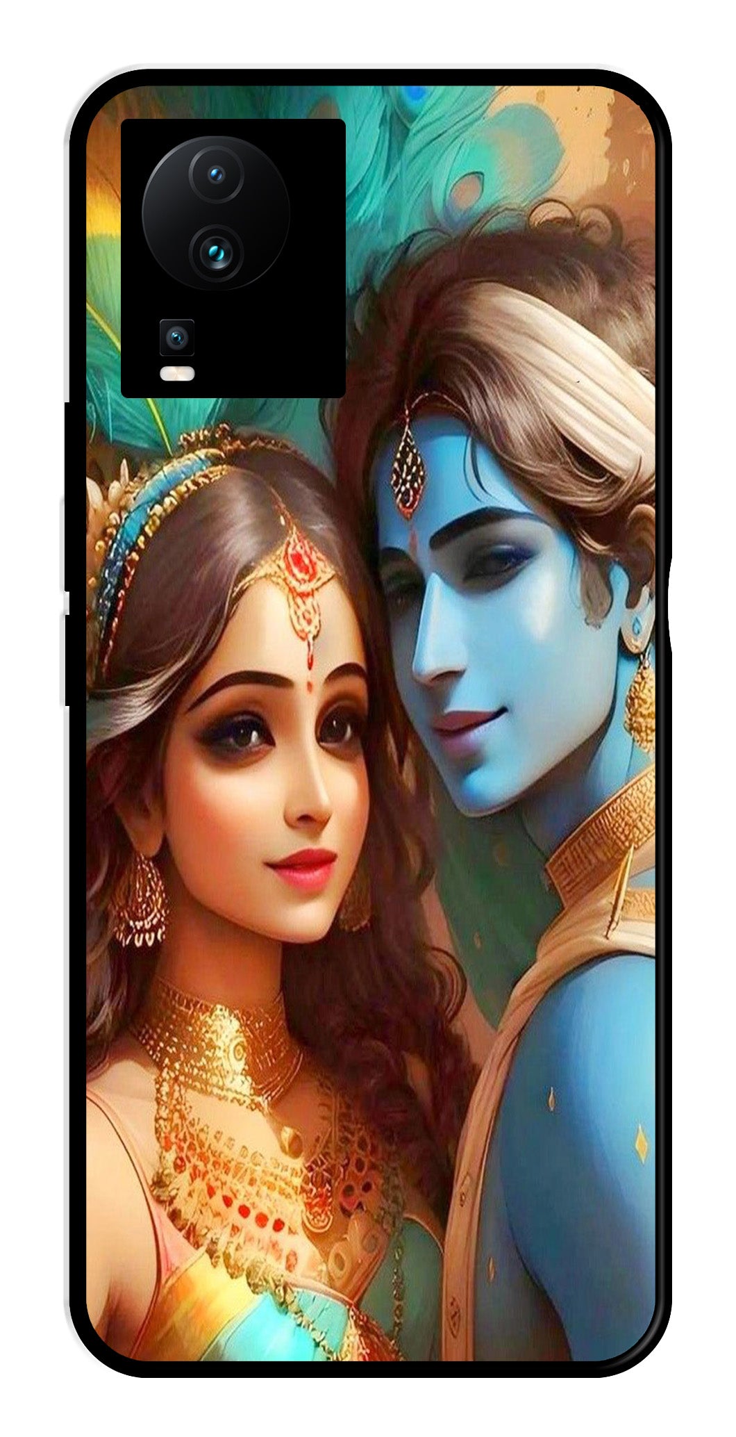 Lord Radha Krishna Metal Mobile Case for iQOO Neo 7   (Design No -01)