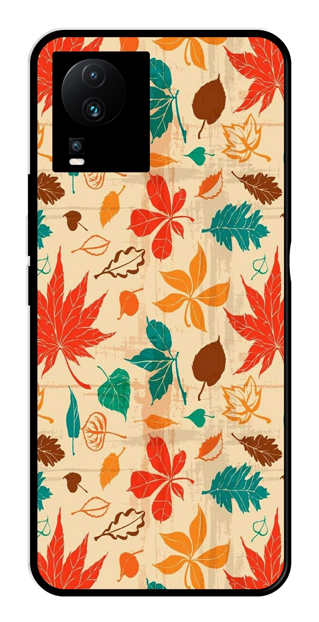 Leafs Design Metal Mobile Case for iQOO Neo 7   (Design No -14)