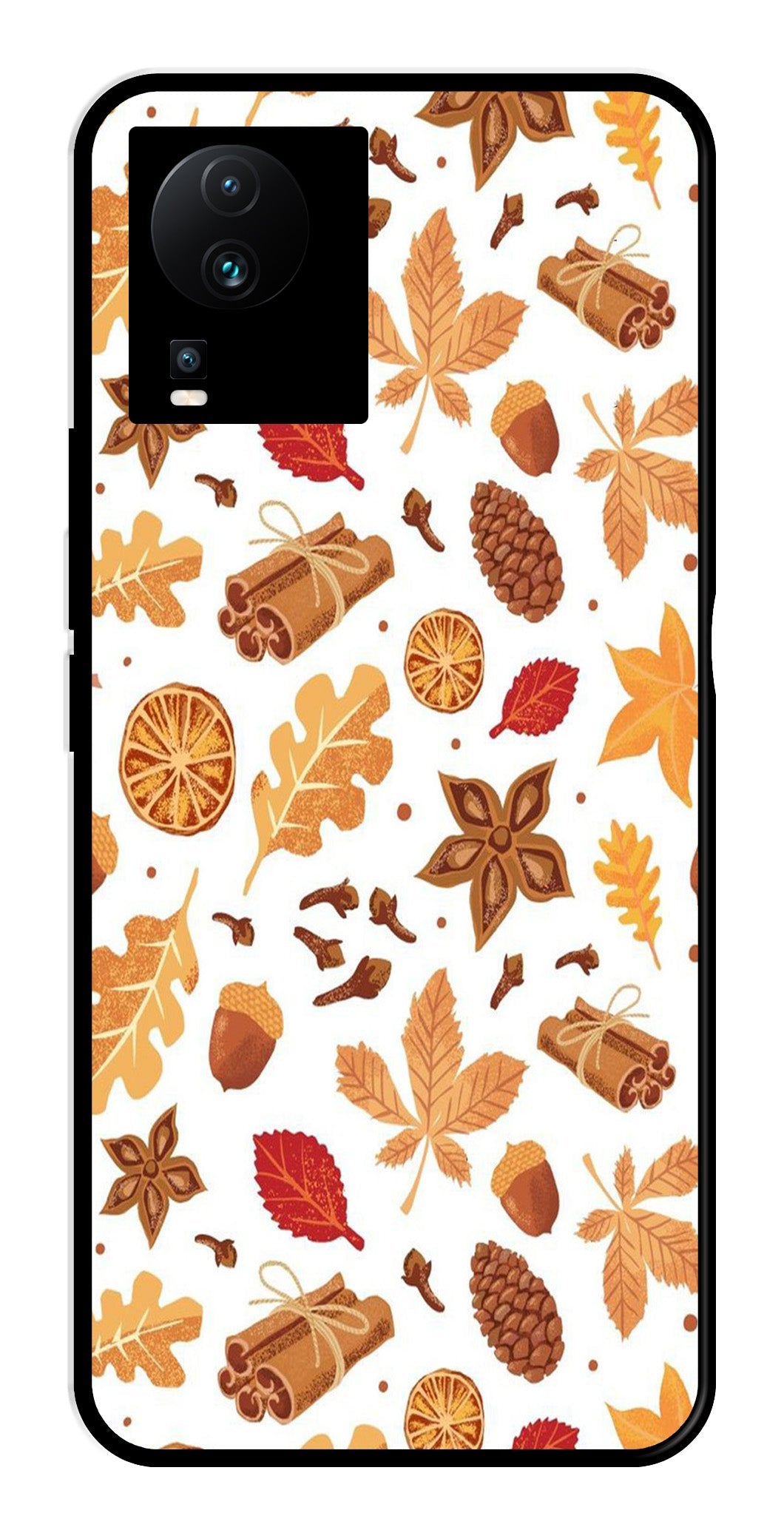 Autumn Leaf Metal Mobile Case for iQOO Neo 7   (Design No -19)