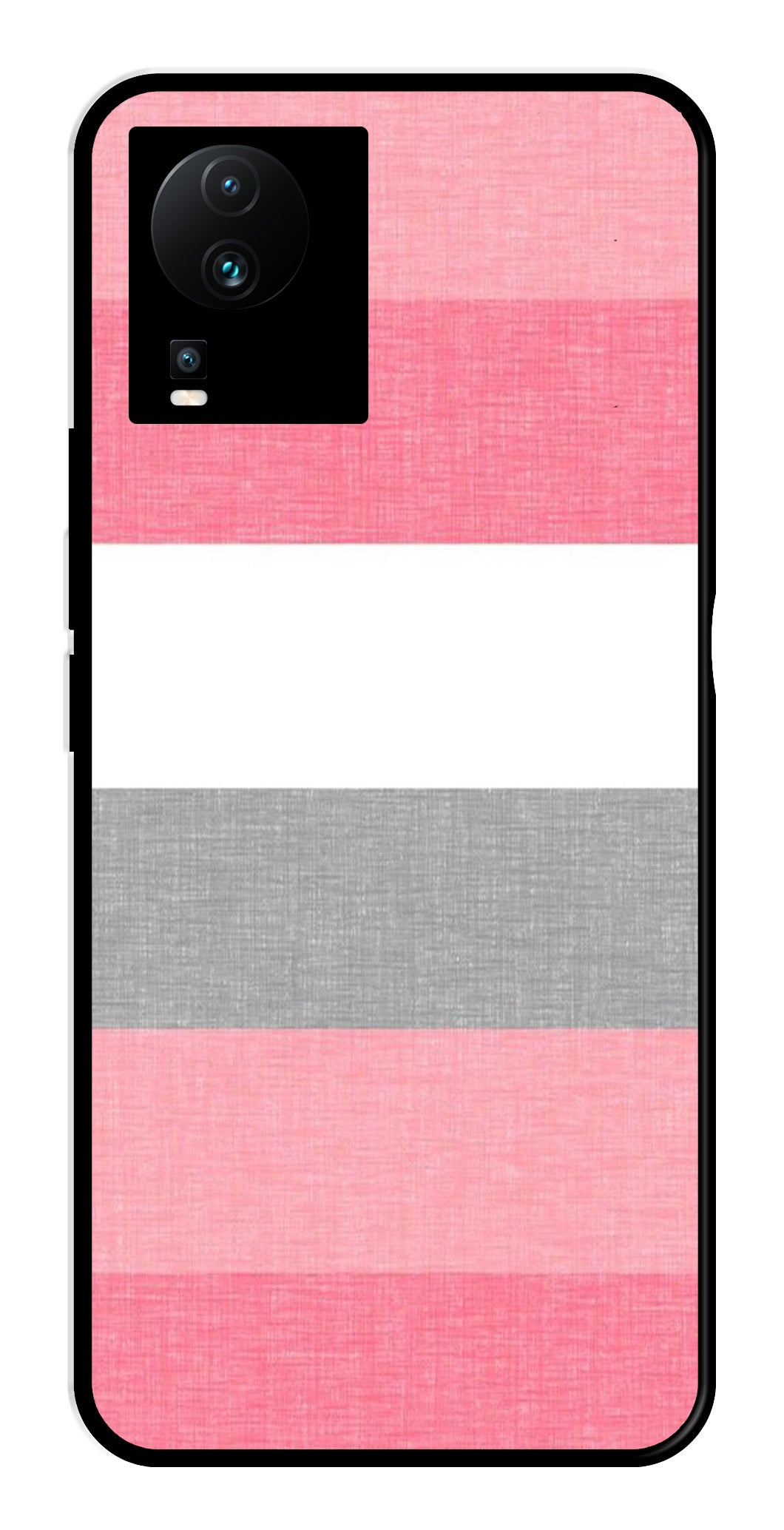 Pink Pattern Metal Mobile Case for iQOO Neo 7   (Design No -23)