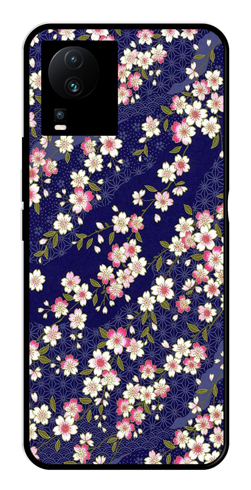 Flower Design Metal Mobile Case for iQOO Neo 7   (Design No -25)