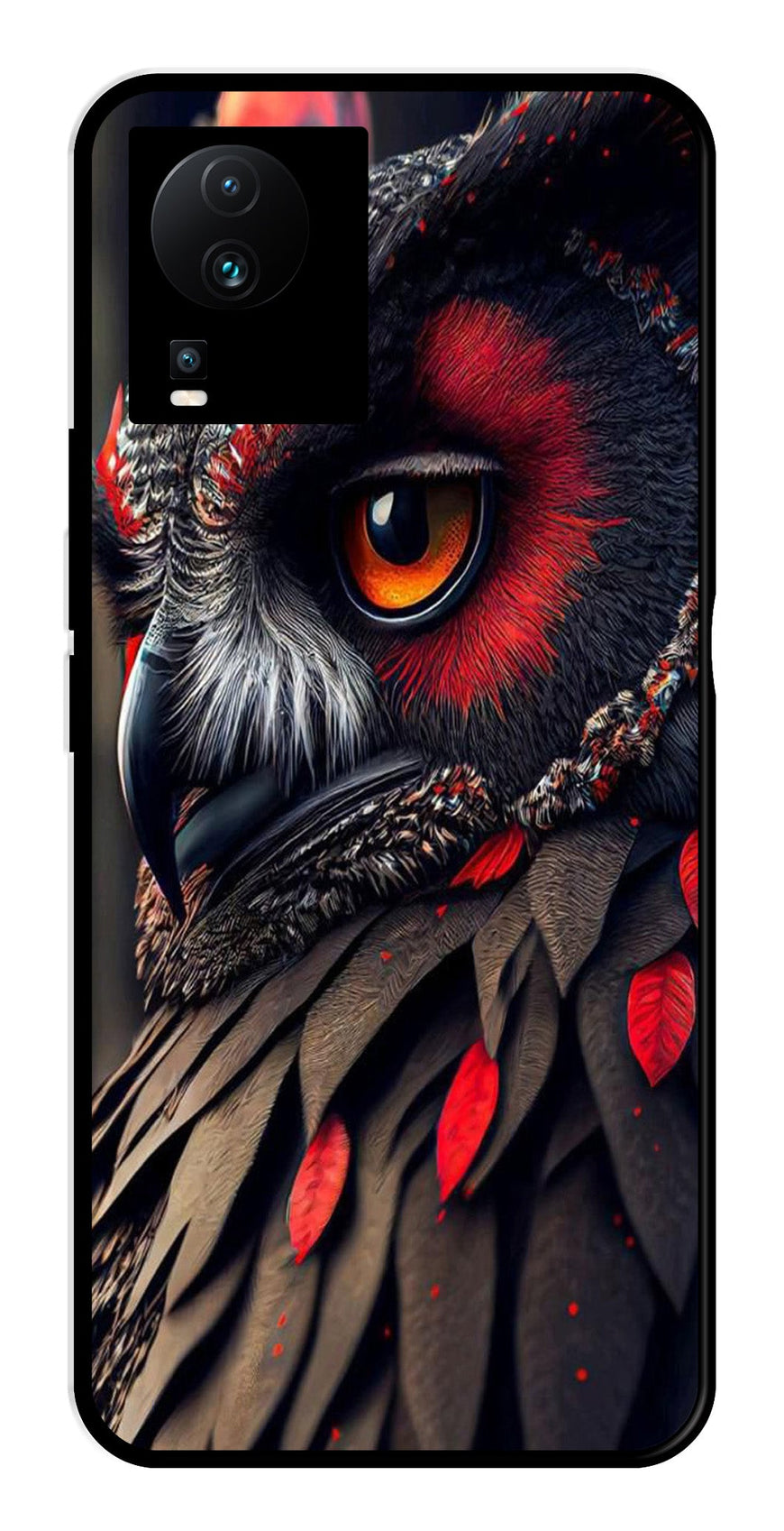 Owl Design Metal Mobile Case for iQOO Neo 7   (Design No -26)