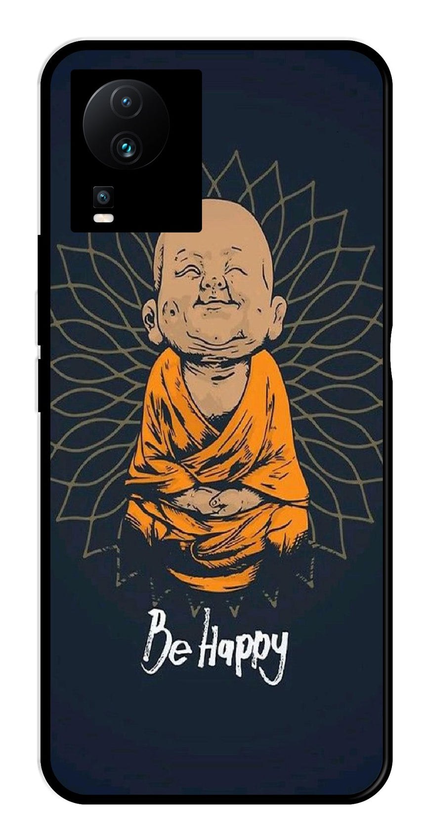 Be Happy Metal Mobile Case for iQOO Neo 7   (Design No -27)